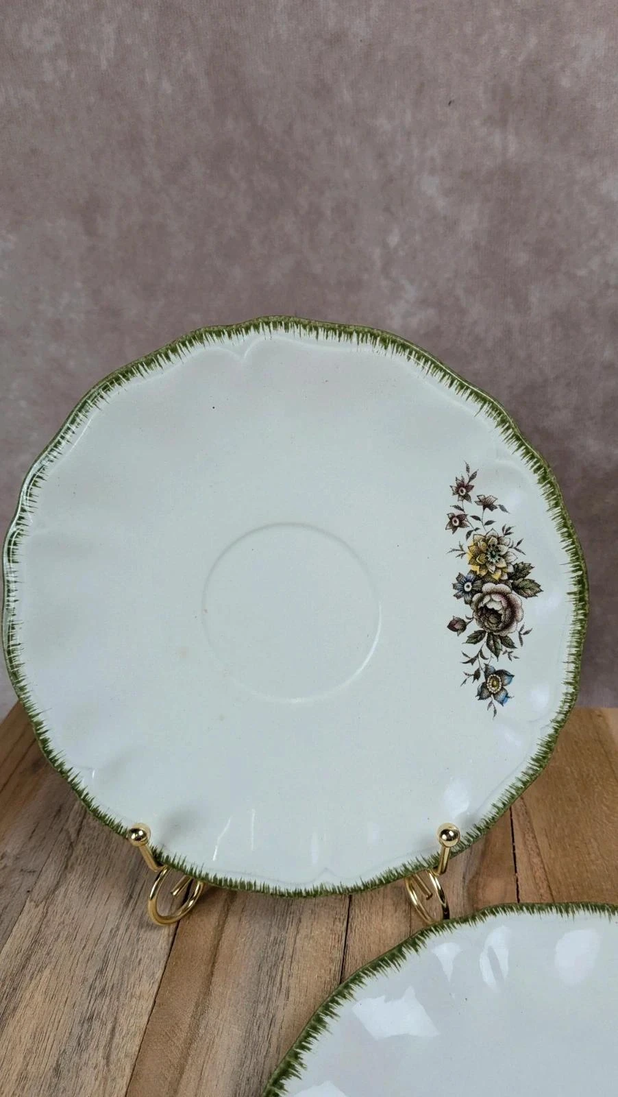 Lot van 2 schotels KG Luneville vintage bloemendecor – photo 3